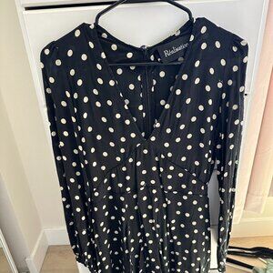 Realisation Par Polka Dot Long Sleeve Mini Dress- M